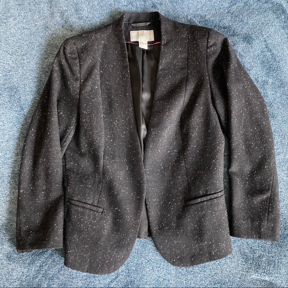 H&M Colorful Speckled Collarless Blazer